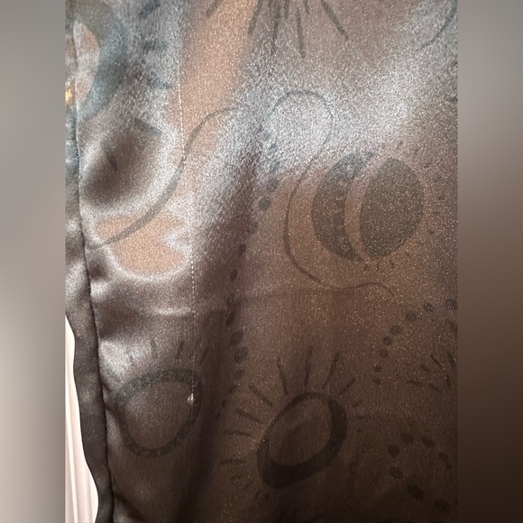 Free People Serena Slim Maxi Skirt Moon Celestial Green Olive Combo Satin 8 - Picture 8 of 16